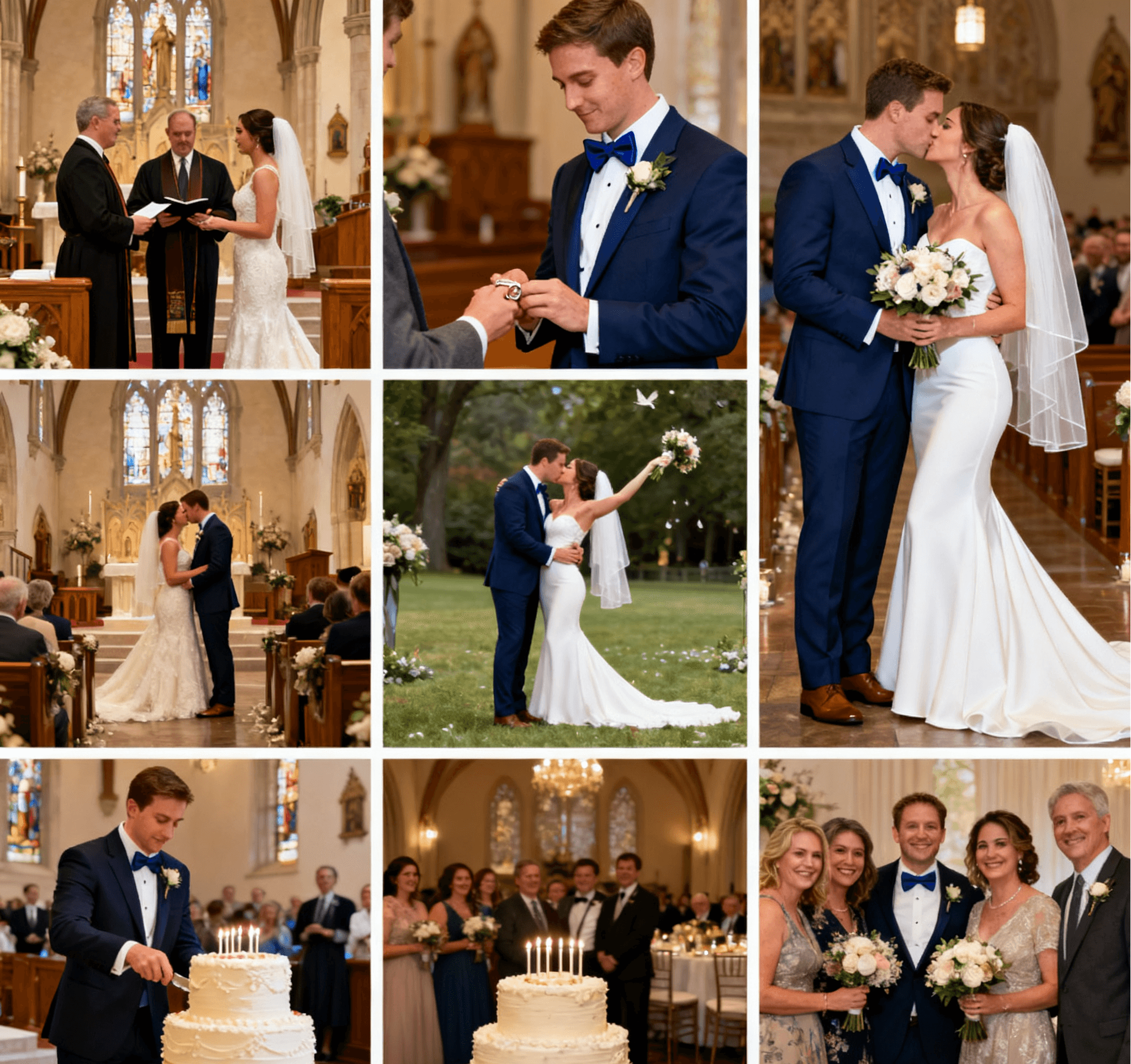 Collage de fotos de boda